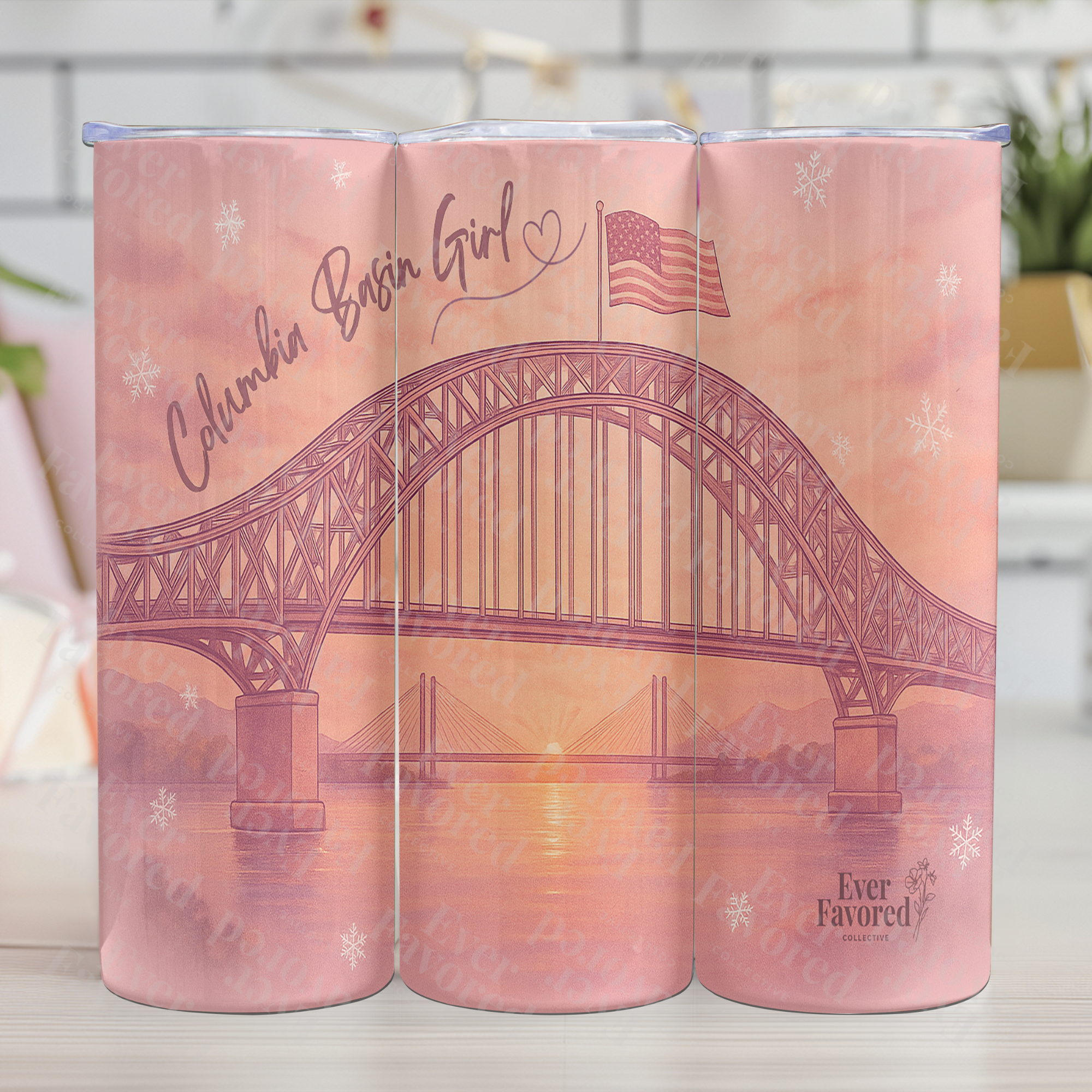 Columbia Basin Girl Sunrise Tumbler – Pink