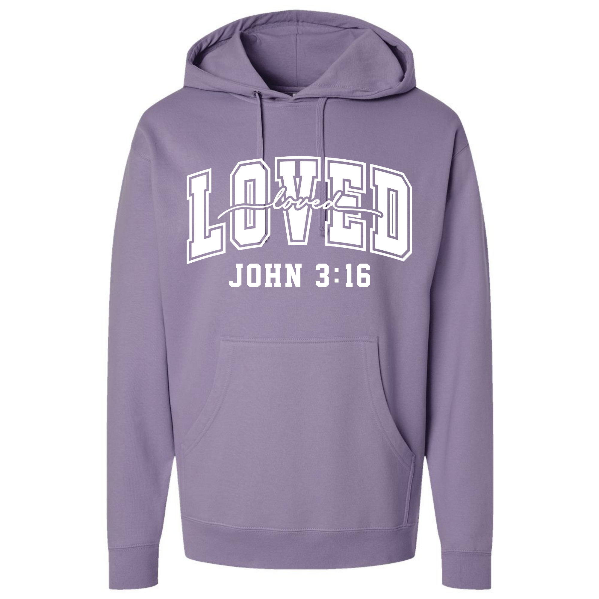 Loved – John 3:16 Faith Hoodie (Plum & Soft Rose)