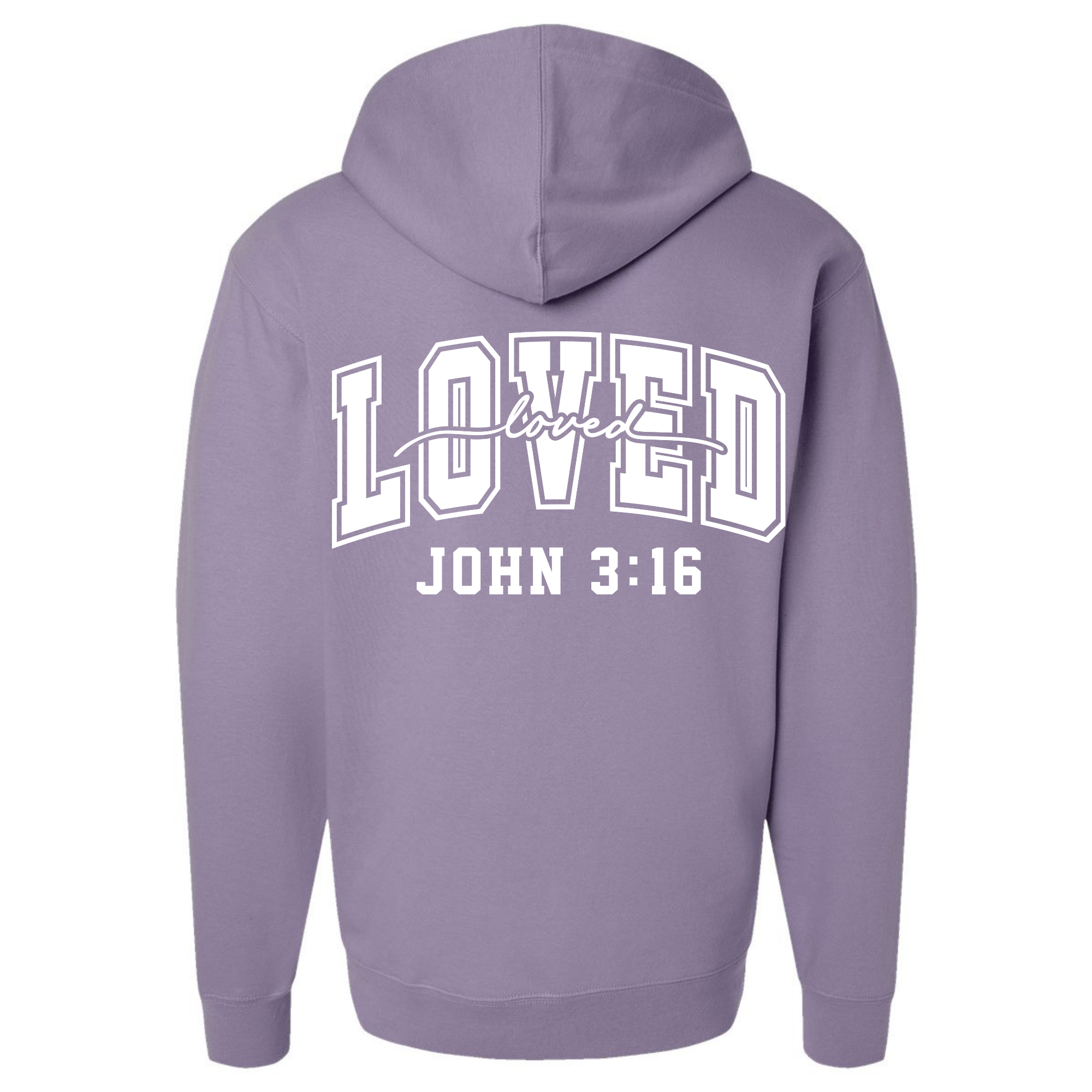 Loved – John 3:16 Faith Hoodie (Plum & Soft Rose)