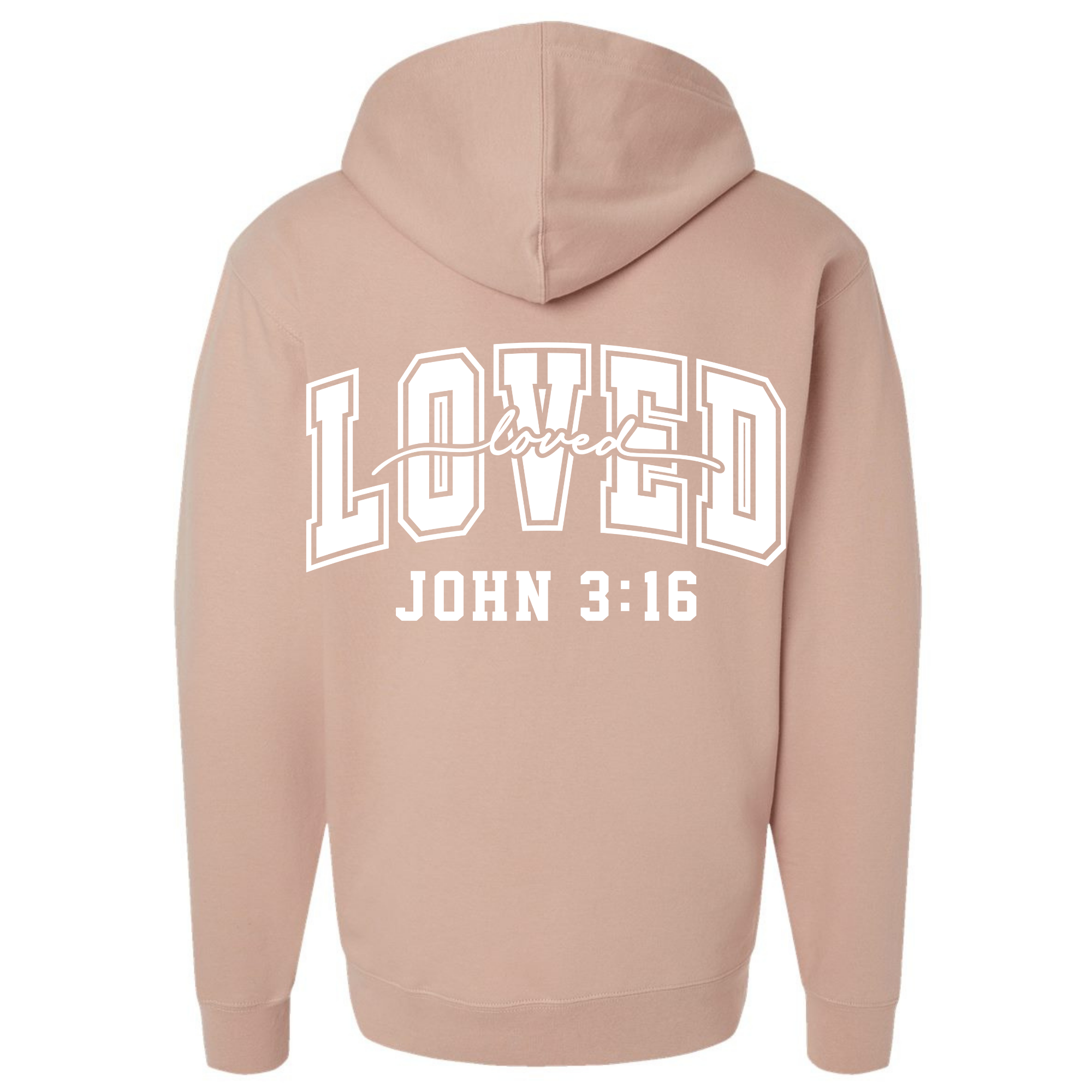 Loved – John 3:16 Faith Hoodie (Plum & Soft Rose)