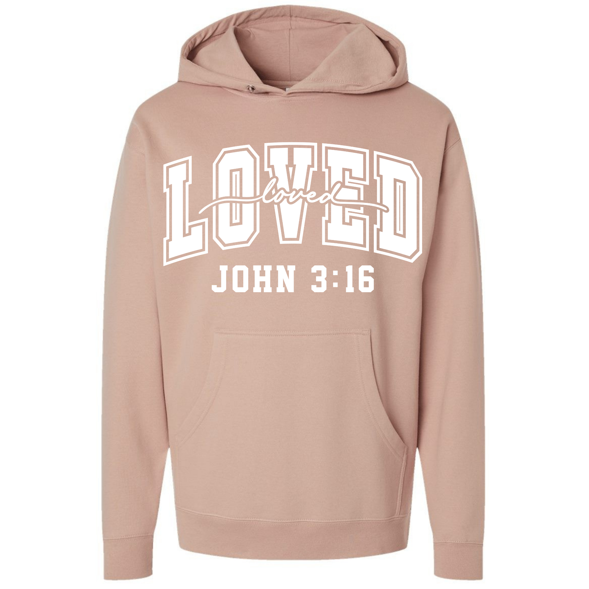 Loved – John 3:16 Faith Hoodie (Plum & Soft Rose)