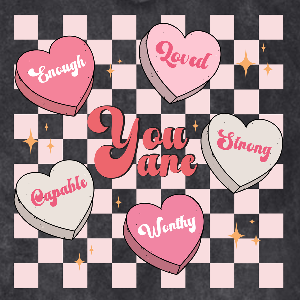 You Are Enough Vintage Affirmation Hoodie