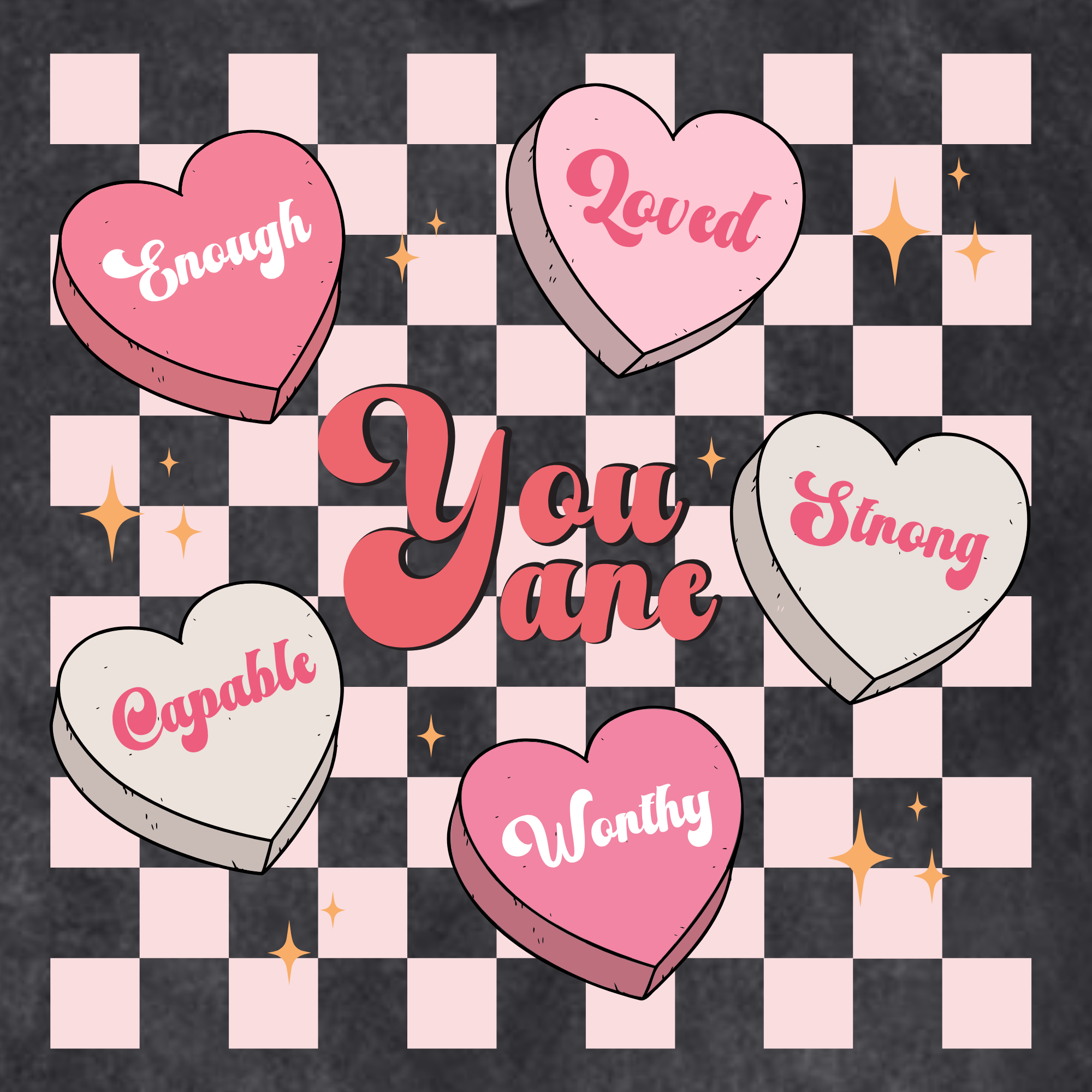 You Are Enough Vintage Affirmation Hoodie