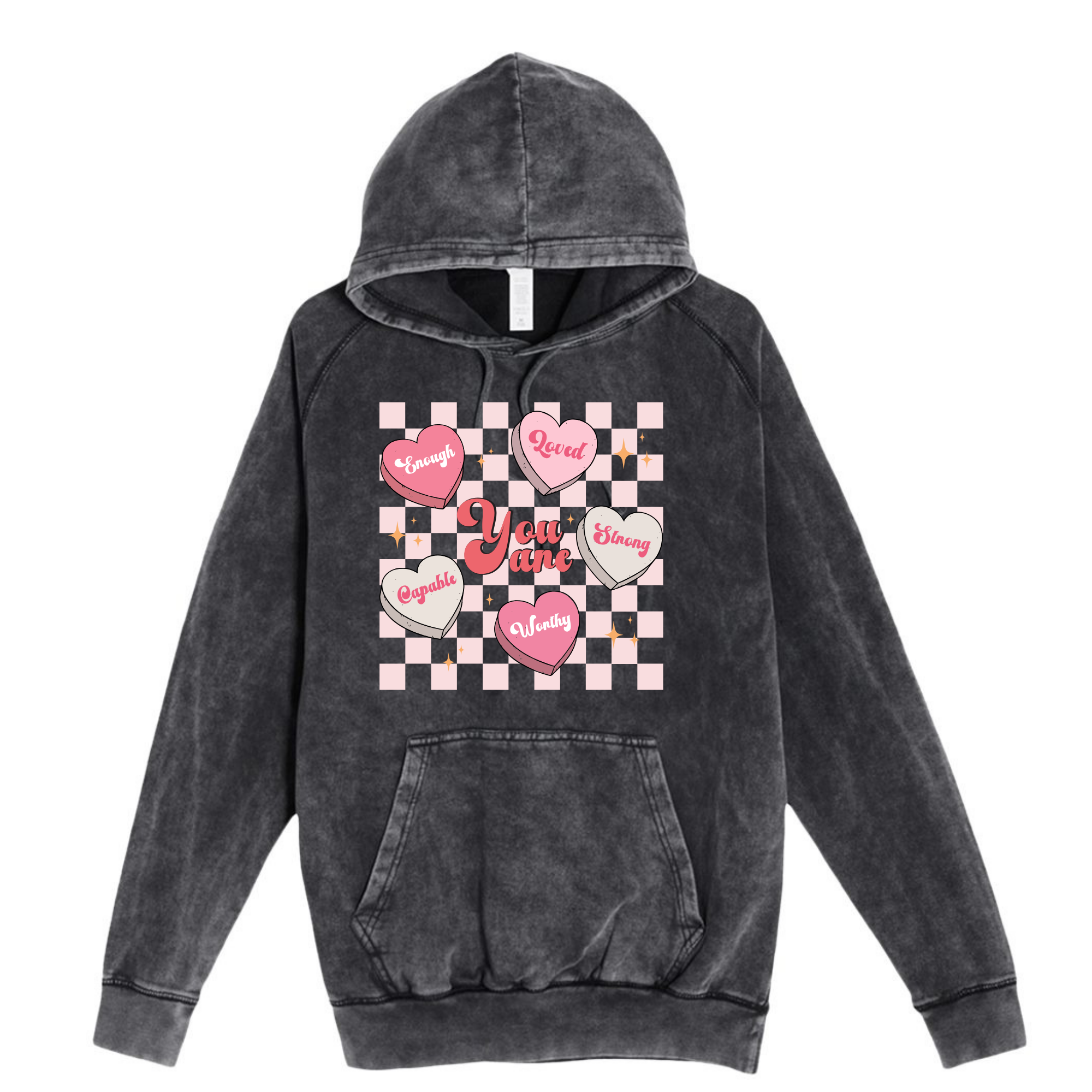 You Are Enough Vintage Affirmation Hoodie