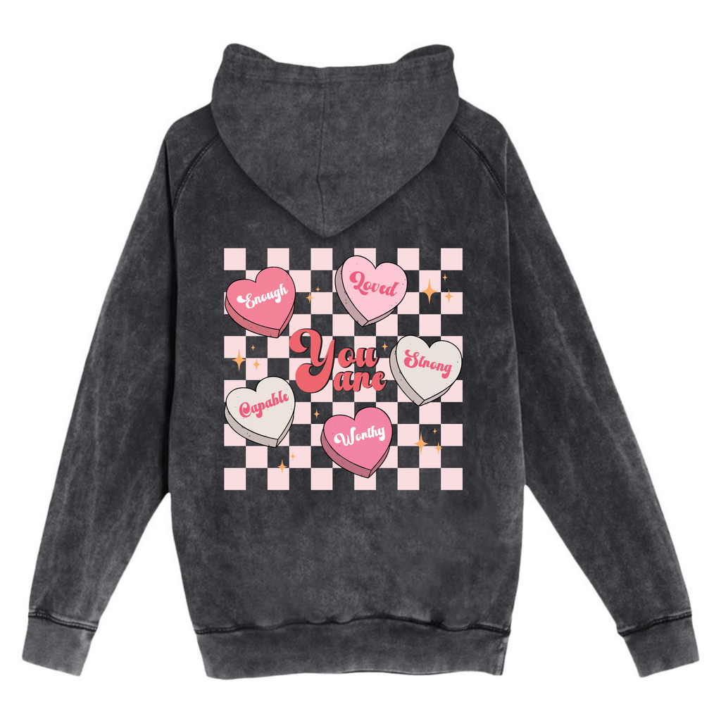 You Are Enough Vintage Affirmation Hoodie