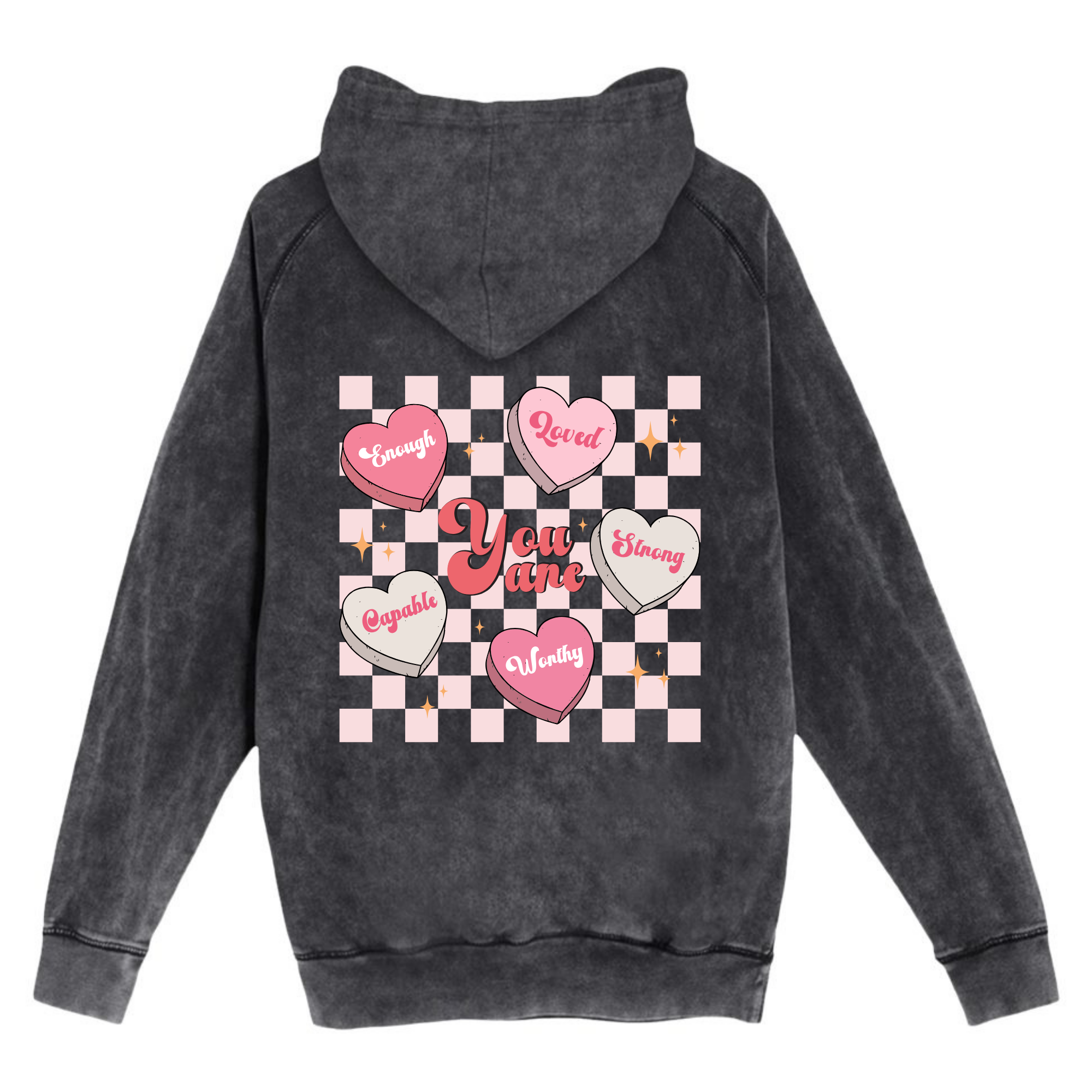 You Are Enough Vintage Affirmation Hoodie